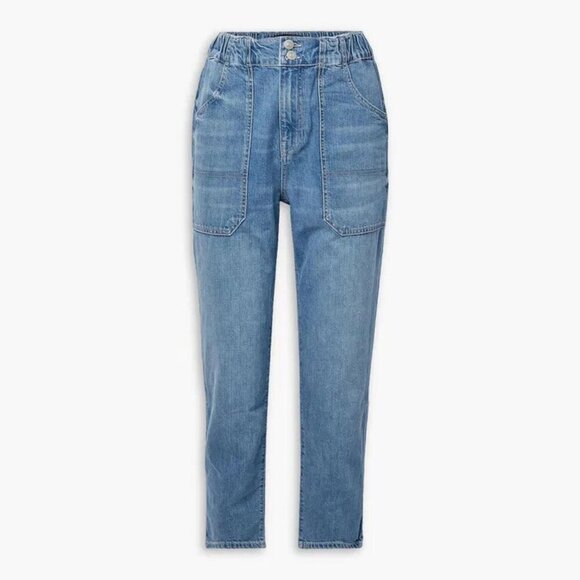 Veronica Beard Denim - Veronica Beard Arya Cropped elastic High-Rise Straight-Leg Jeans 23241